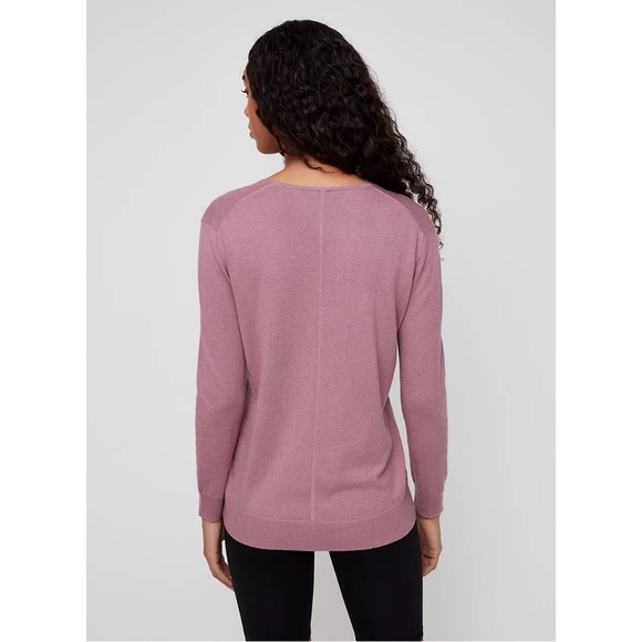 Aritzia Babaton Luxe V-Neck Sweater in Wistful Mauve Sz Med - Picture 3 of 8